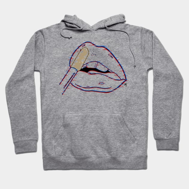 Lipstick Glitch Hoodie by KayyArkham